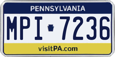 PA license plate MPI7236