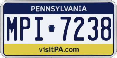 PA license plate MPI7238