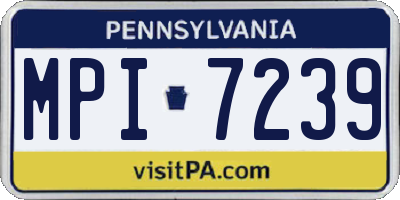 PA license plate MPI7239