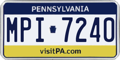 PA license plate MPI7240