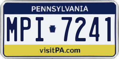 PA license plate MPI7241