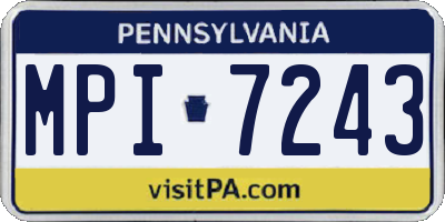 PA license plate MPI7243