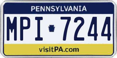 PA license plate MPI7244