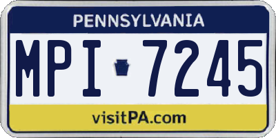 PA license plate MPI7245