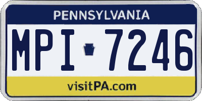 PA license plate MPI7246