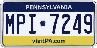 PA license plate MPI7249