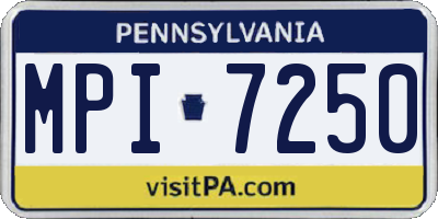 PA license plate MPI7250
