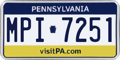 PA license plate MPI7251