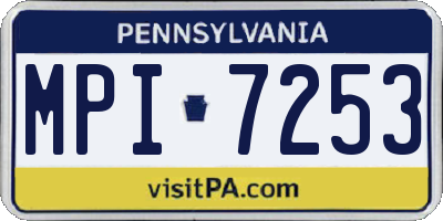 PA license plate MPI7253