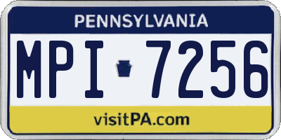 PA license plate MPI7256