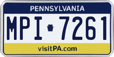 PA license plate MPI7261