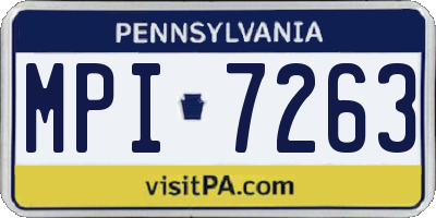 PA license plate MPI7263