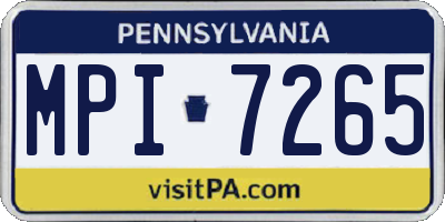 PA license plate MPI7265