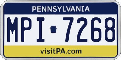 PA license plate MPI7268
