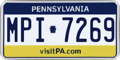 PA license plate MPI7269