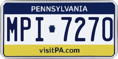 PA license plate MPI7270