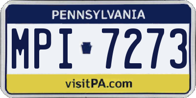 PA license plate MPI7273