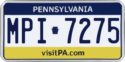 PA license plate MPI7275