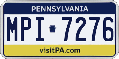 PA license plate MPI7276