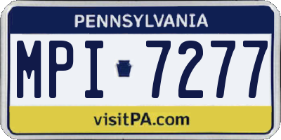 PA license plate MPI7277