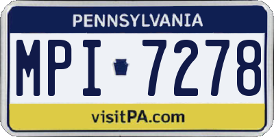 PA license plate MPI7278