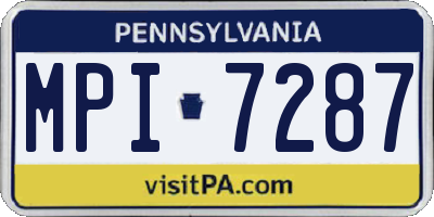 PA license plate MPI7287