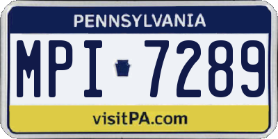 PA license plate MPI7289