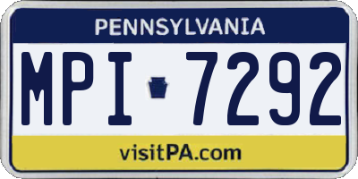 PA license plate MPI7292