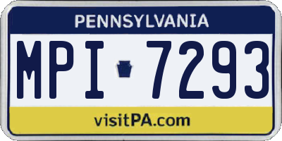 PA license plate MPI7293