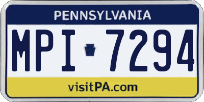 PA license plate MPI7294
