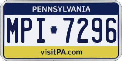 PA license plate MPI7296
