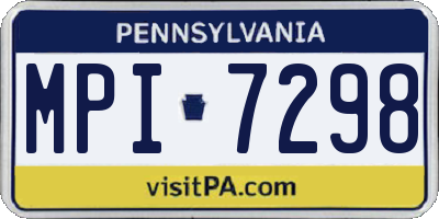 PA license plate MPI7298