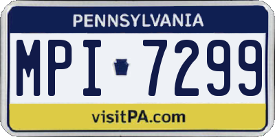 PA license plate MPI7299
