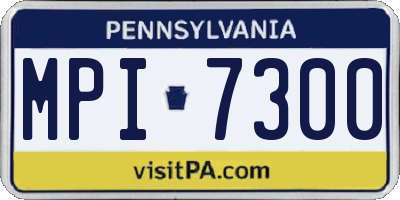 PA license plate MPI7300