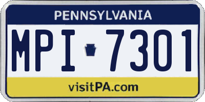 PA license plate MPI7301