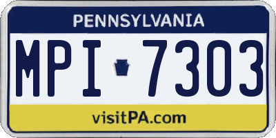 PA license plate MPI7303