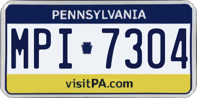 PA license plate MPI7304