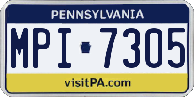 PA license plate MPI7305