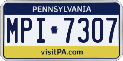 PA license plate MPI7307