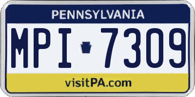 PA license plate MPI7309