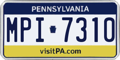 PA license plate MPI7310