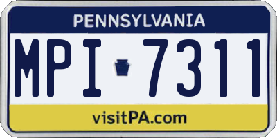 PA license plate MPI7311