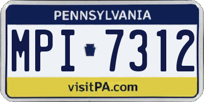 PA license plate MPI7312