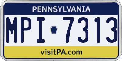 PA license plate MPI7313
