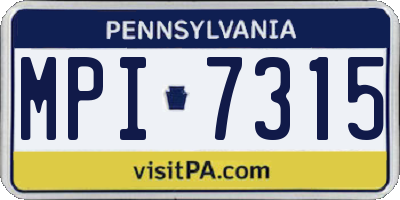 PA license plate MPI7315