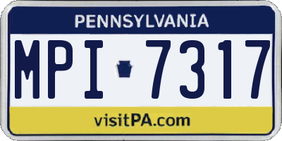 PA license plate MPI7317