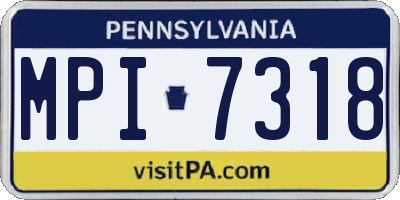 PA license plate MPI7318
