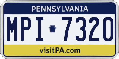 PA license plate MPI7320