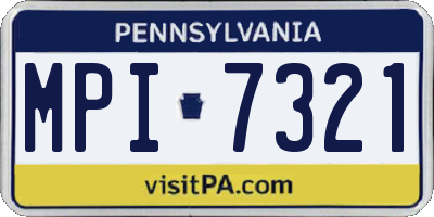 PA license plate MPI7321