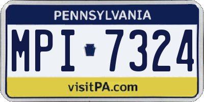 PA license plate MPI7324